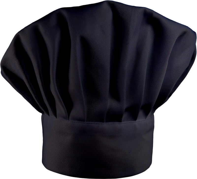 LilMents 6 Pack Chef Hat Set Elastic Baker Kitchen Catering Cooking Chefs Hats (Black) - Image 2